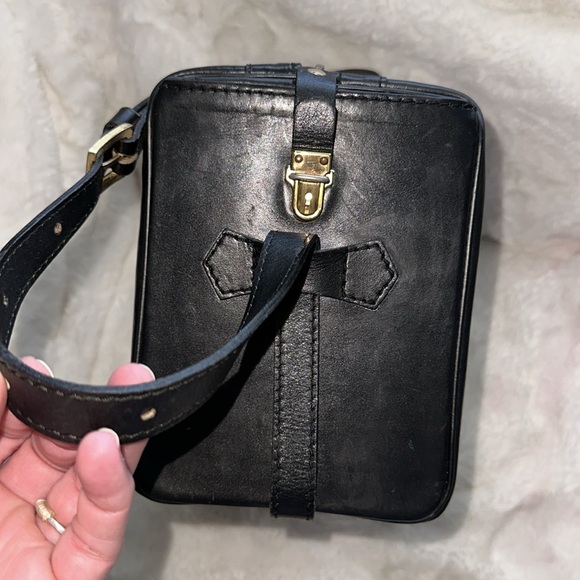 CHRISTIAN DIOR Black Vintage Trotter lunchbox bag Very unique & rare with key - Picture 6 of 13